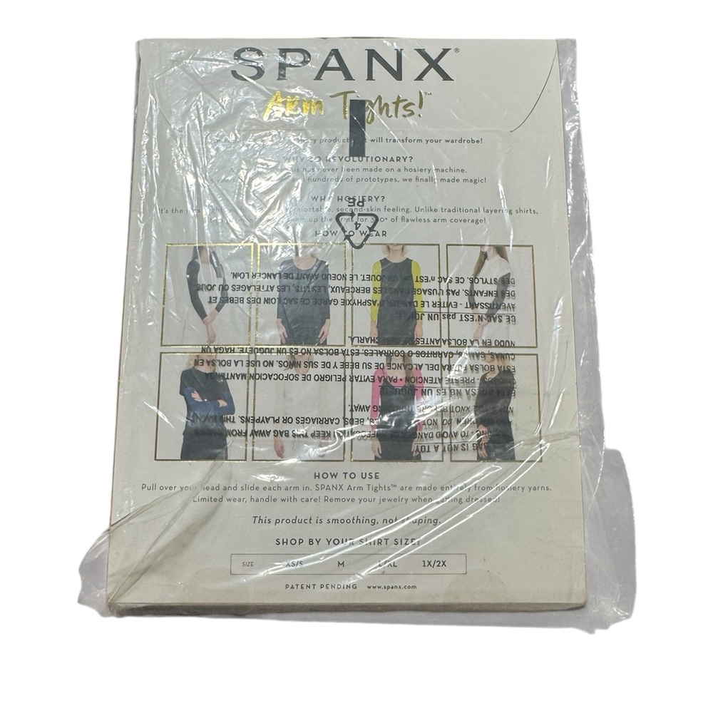 New SPANX Arm Tights 20155R Womens XS/S Very Black Opaque Long Sleeve - Picture 2 of 4